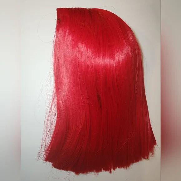 Red Hot Short Bob Wig Synthetic - Picture 7 of 8